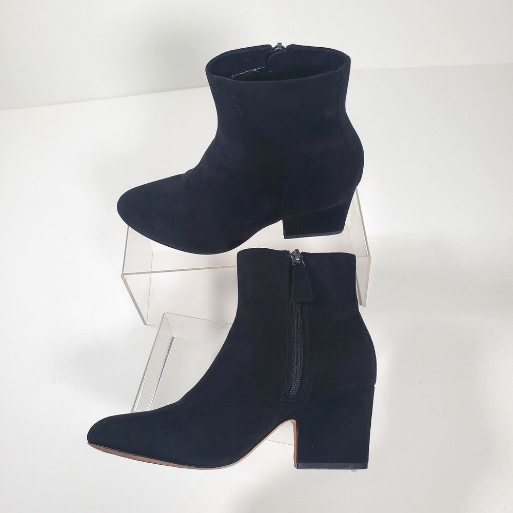 Johnston & Murphy Women’s Ankle Boots Black Suede Size 7 Leather Sole Booties